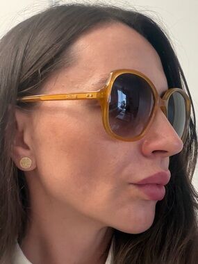 Celine Oversized Amber Brown Women's Sunglasses